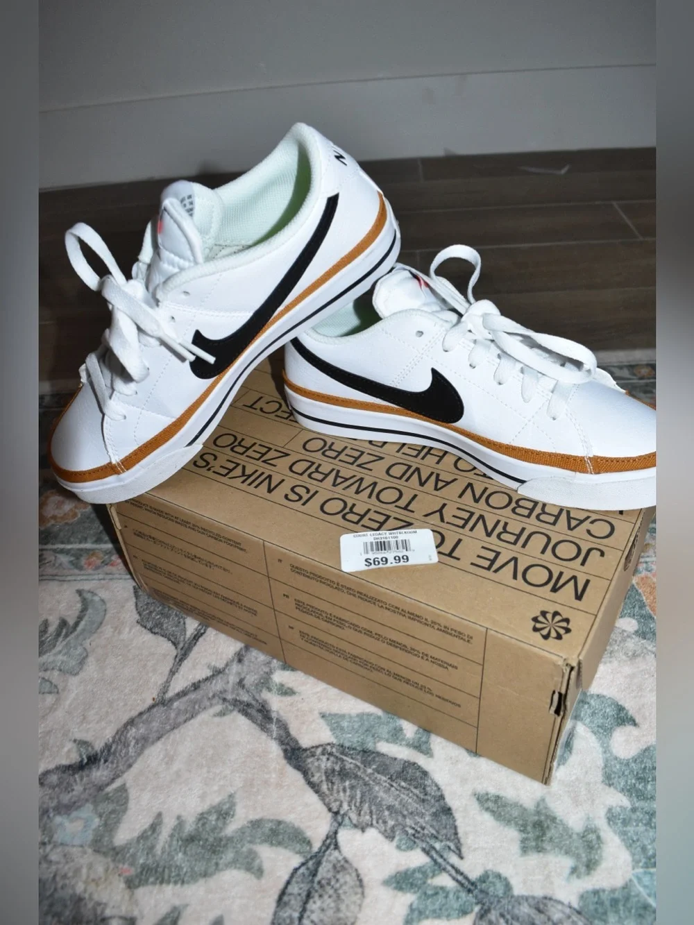 Nike Court Legacy Next Nature Sneakers White/Black Desert Ochre – Women’s 6.5 - Picture 3 of 4